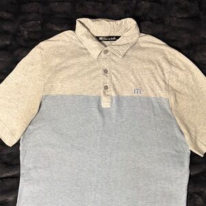 Travis Mathew Gray and Blue Polo Shirt
